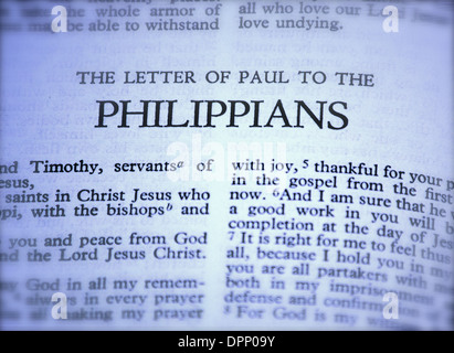 Bible - Letter of Paul to the Philippians Stock Photo