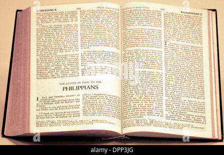 Bible - Letter of Paul to the Philippians Stock Photo