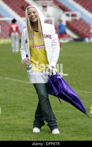 May 21, 2006 - Upton Park Stadium, LONDON, ENGLAND - LIZ McLARNON.MANAGER OF THE LIBERTY X TEAM AT THE 2006 CELEBRITY WORLD CUP SOCCER SIXES TOURNAMENT AT UPTON PARK, WEST HAM UNITED'S FOOTBALL GROUND IN LONDON. 05-21-2006.Â©  -   K48038.(Credit Image: © Globe Photos/ZUMAPRESS.com) Stock Photo