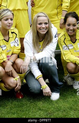 May 21, 2006 - Upton Park Stadium, LONDON, ENGLAND - LIZ McLARNON.MANAGER OF THE LIBERTY X TEAM WITH HER PLAYERS AT THE 2006 CELEBRITY WORLD CUP SOCCER SIXES TOURNAMENT AT UPTON PARK, WEST HAM UNITED'S FOOTBALL GROUND IN LONDON. 05-21-2006.Â©  -   K48038.(Credit Image: © Globe Photos/ZUMAPRESS.com) Stock Photo