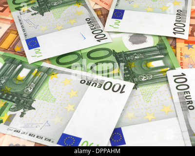 Background from a one hundred euro banknotes Stock Photo
