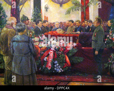 Lenin's funeral. Vladimir Ilyich Lenin, Russian communist revolutionary, politician and Premier of the Soviet Union Stock Photo