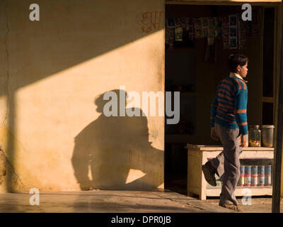 Jan 11, 2006 - Orcha, Madhya Pradesh, India - Shadows of villagers at sunrise in Orcha, Madhya Pradesh, India (Credit Image: © David H. Wells/ZUMAPRESS.com) Stock Photo