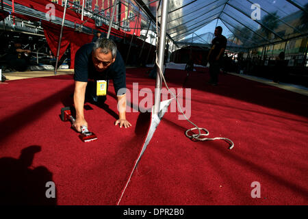 Feb 18, 2009 - Los Angeles, California, USA - Preparations are under way at the red carpet arrivals area for the 81st Annual Academy Awards Ceremony to be held this Sunday at the Kodak Theater in Hollywood. (Credit Image: © Jonathan Alcorn/ZUMA Press) Stock Photo