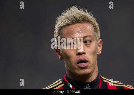 Milan, Italy. 15th Jan, 2014. Keisuke Honda (Milan) Football / Soccer : Coppa Italia (TIM Cup) 5th Round match between AC Milan 3-1 Spezia Calcio at Stadio Giuseppe Meazza in Milan, Italy . Credit:  Maurizio Borsari/AFLO/Alamy Live News Stock Photo