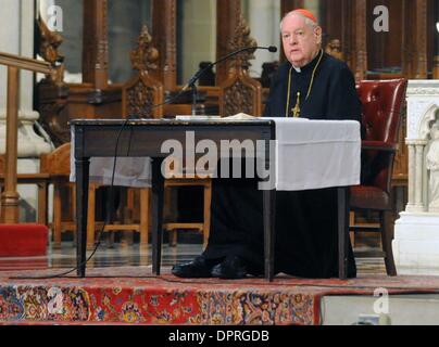 Apr 10, 2009 - Manhattan, New York, USA - Archbishop EDWARD CARDINAL EGAN presides over a three reflection on the Passion and Death of Jesus Christ during a noon mass on Good Friday at St. Patrick's Cathedral.  (Credit Image: Â© Bryan Smith/ZUMA Press) RESTRICTIONS:  * New York City Newspapers Rights OUT * Stock Photo