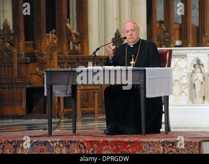 Apr 10, 2009 - Manhattan, New York, USA - Archbishop EDWARD CARDINAL EGAN presides over a three reflection on the Passion and Death of Jesus Christ during a noon mass on Good Friday at St. Patrick's Cathedral.  (Credit Image: Â© Bryan Smith/ZUMA Press) RESTRICTIONS:  * New York City Newspapers Rights OUT * Stock Photo