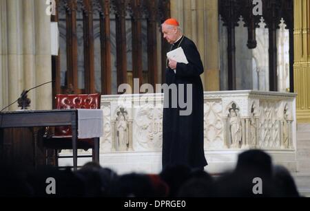 Apr 10, 2009 - Manhattan, New York, USA - Archbishop EDWARD CARDINAL EGAN presides over a three reflection on the Passion and Death of Jesus Christ during a noon mass on Good Friday at St. Patrick's Cathedral.  (Credit Image: Â© Bryan Smith/ZUMA Press) RESTRICTIONS:  * New York City Newspapers Rights OUT * Stock Photo