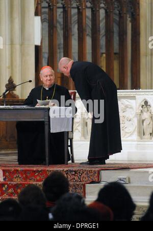 Apr 10, 2009 - Manhattan, New York, USA - Archbishop EDWARD CARDINAL EGAN presides over a three reflection on the Passion and Death of Jesus Christ during a noon mass on Good Friday at St. Patrick's Cathedral.  (Credit Image: Â© Bryan Smith/ZUMA Press) RESTRICTIONS:  * New York City Newspapers Rights OUT * Stock Photo