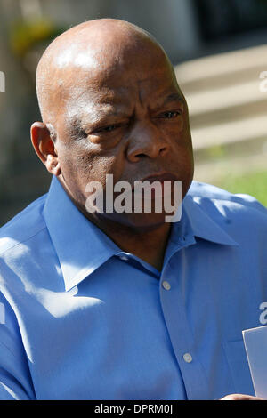 Apr 27, 2009 - Washington, DC, USA - Congressman JOHN LEWIS (D-GA) protests outside of the Embassy of Sudan. Protestors gathered to speak out against Sudan, claiming that the Darfur genocide has killed more than 400,000 civilians and shouting for the United States, China, the Arab League, The African Union and the European Union to bring peace to the region. (Credit Image: © James  Stock Photo