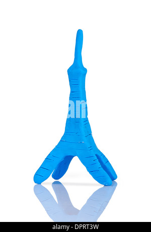Eiffel Tower toy isolated on white background Stock Photo - Alamy