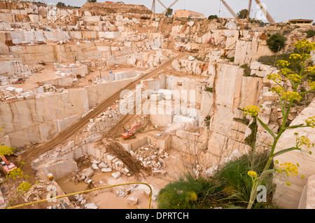 Marble Quarry near Orosei, east coast of Sardinia. Stock Photo