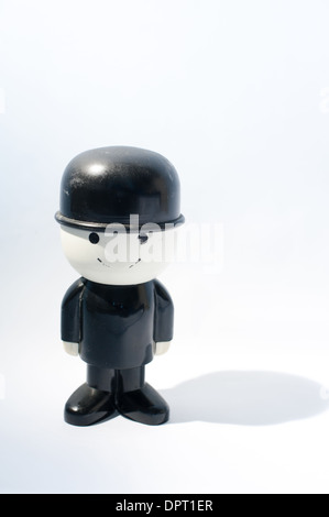 Smiling black and white kitsch and collectable Homepride flourman flour shaker for the kitchen Stock Photo