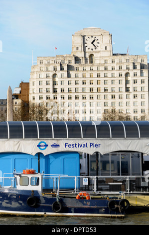 London, England, UK. Shell Mex House (1931 - Grade II Listed building - Britain's largest clockface) Stock Photo