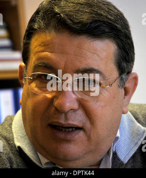 Jan 12, 2009 - Geneva, Switzerland - SERGIO BERTOLUCCI, Director for Research and Scientific Computing at CERN, talks in an interview. CERN (the European Centre for Nuclear Research) developed the Large Hadron Collider (LHC) to carry out research into high energy particle collisions. (Credit Image: © George Grassie/ZUMA Press) Stock Photo