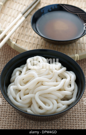 Udon Noodles and Miso Soup Japanese cuisine Stock Photo