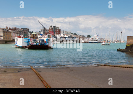 Chain ferry between East and West Cowes on the Isle of Wight. Stock Photo