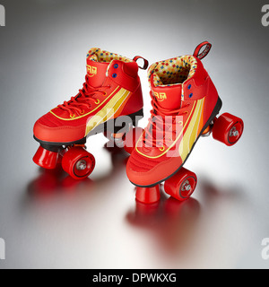 red roller skates Stock Photo