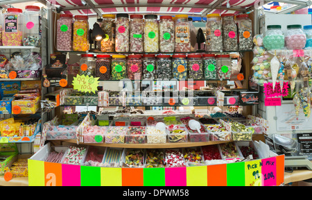 Old Fashioned Sweets on Market Stall Stock Photo