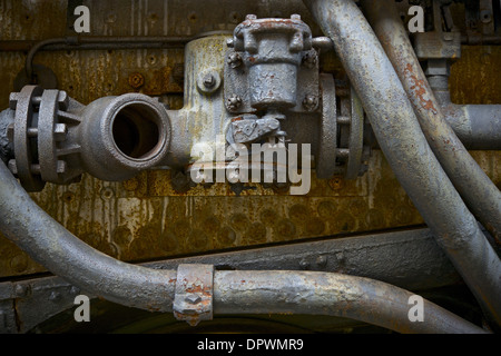 Old Rusty Hydraulic Elements Closeup. Stock Photo