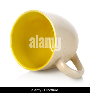 Yellow coffee cup isolated on a white background Stock Photo