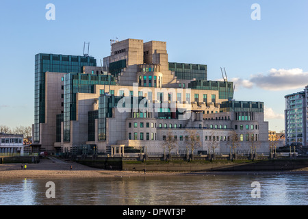 London, UK - 11th January  2014: The MI6 Building in Central London Stock Photo