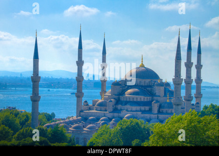 The Blue Mosque, Istanbul, Turkey, Built 1609, Black Sea near the Bosphorus, World Heritage Site Stock Photo