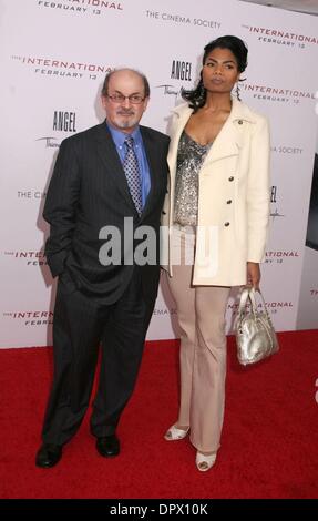 Feb 09, 2009 - New York, New York, USA - Author SALMAN RUSHDIE and his new girlfriend PIA GLENN at the New York premiere of 'The International' held at the AMC Lincoln Square Theater. (Credit Image: Â© Nancy Kaszerman) Stock Photo