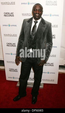 Dec 01, 2008 - New York, NY, USA - Singer AKON at the arrivals for the New York premiere of 'Cadillac Records' held at AMC Loews 19th Street.  (Credit Image: ZUMApress.com) Stock Photo