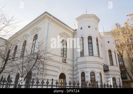 Bucharest Museum – Şuţu Palace built during the period of 1833-1834, in the neo-Gothic style, with elements of Romanic style. Stock Photo