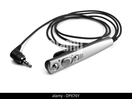 Camera cable remote switch control isolated on white Stock Photo