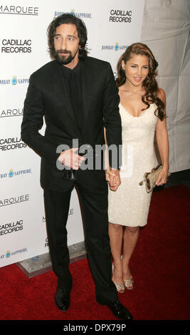 Dec 01, 2008 - New York, NY, USA - Actor ADRIEN BRODY and ELSA PATAKY at the arrivals for the New York premiere of 'Cadillac Records' held at AMC Loews 19th Street.  (Credit Image: ZUMApress.com) Stock Photo