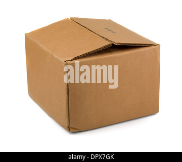 Brown cardboard box isolated on white Stock Photo