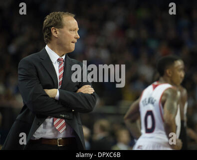 London, UK. 16th Jan, 2014. Atlanta Hawks' Mike Budenholzer [Head Coach] walks the side line during the NBA regular season game between the Atlanta Hawks and the Brooklyn Nets from the O2 Arena. Credit:  Action Plus Sports/Alamy Live News Stock Photo