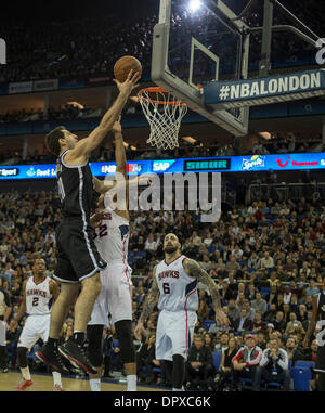 London, UK. 16th Jan, 2014. Brooklyn Nets' F Tornike Shengelia [20] during the NBA regular season game between the Atlanta Hawks and the Brooklyn Nets from the O2 Arena. Credit:  Action Plus Sports/Alamy Live News Stock Photo