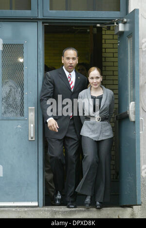 Apr 21, 2009 - Bronx, New York, USA - Bronx borough president candidate RUBEN DIAZ JR. is joined by his wife HILDA and sons at the voting table at PS 93 on Story Ave. in the Bronx. (Credit Image: © Mariela Lombard/ZUMA Press) RESTRICTIONS: * New York City Newspapers Rights OUT * Stock Photo