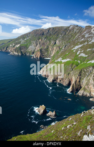 View across the Slieve League cliffs from Bunglas, County Donegal, Ireland. Stock Photo