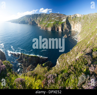 View across the Slieve League cliffs from Bunglas, County Donegal, Ireland Stock Photo