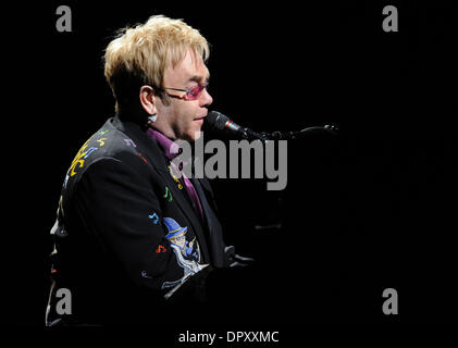 Mar 07, 2009 - Charlotte, North Carolina, USA - Musician ELTON JOHN performs live as his 2009 Face 2 Face tour with Billy Joel makes a stop to a sold out audience at The Time Warner Cable Arena located in downtown Charlotte. (Credit Image: © Jason Moore/ZUMA Press) Stock Photo