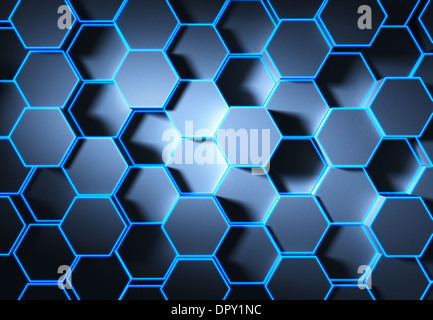 Abstract glowing cells geometric background. Stock Photo