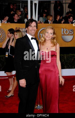 Jon Hamm and Jennifer Westfeldt during the 15th Annual Screen Actors Guild Awards, held at the Shrine Auditorium, on January 25, 2009, in Los Angeles..Photo: Michael Germana-Globe Photos, Inc. Â© 2009.K60942MGE (Credit Image: © Michael Germana/Globe Photos/ZUMAPRESS.com) Stock Photo