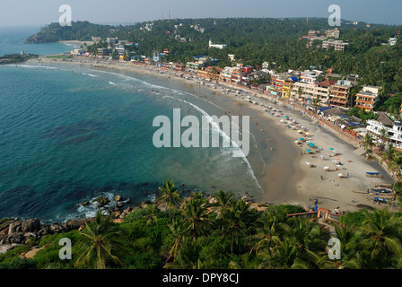 aerial view of kovalam beach from light house,kerala,india Stock Photo