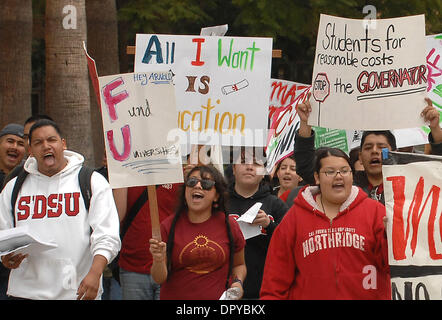 Mar 11, 2009 - Northridge, California, USA - Students at California State University Northridge march on campus in protest of budget cuts. Northridge, CA 3-11-2009. (Credit Image: © John McCoy/Los Angeles Daily News/ZUMA Press) RESTRICTIONS: * USA Tabloids Rights OUT * Stock Photo