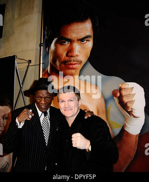 Mar 31, 2009 - Hollywood, California, USA - British boxer RICKY HATTON poses with his trainer FLOYD MAYWEATHER SR. during the red carpet event Monday night for his upcoming fight with Manny Pacquiao. The two boxing superstars ruled a gala event promoting their May 2 showdown at Las Vegas' MGM Grand, overshadowing movie stars Mickey Rourke and Mark Wahlberg outside of Hollywood's fa Stock Photo