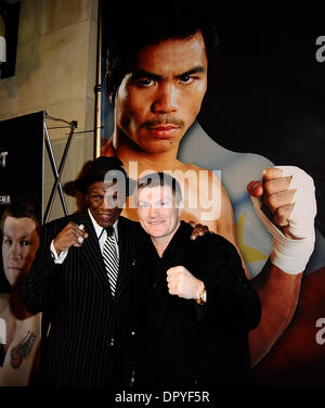 Mar 31, 2009 - Hollywood, California, USA - British boxer RICKY HATTON poses with his trainer FLOYD MAYWEATHER SR. during the red carpet event Monday night for his upcoming fight with Manny Pacquiao. The two boxing superstars ruled a gala event promoting their May 2 showdown at Las Vegas' MGM Grand, overshadowing movie stars Mickey Rourke and Mark Wahlberg outside of Hollywood's fa Stock Photo