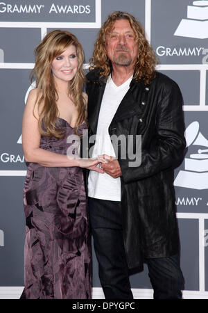 Feb 08, 2009 - Los Angeles, California, USA - Singer ROBERT PLANT and singer ALISON KRAUSS arriving on the red carpet at the 51st Grammy Awards held at the Staples Center in Los Angeles. (Credit Image: © Lisa O'Connor/ZUMA Press) Stock Photo
