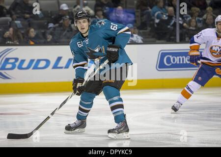 San Jose, California, USA. 10th Dec, 2013. Justin Braun (61) of the San Jose Sharks waits for a pass © Jeff Cable/ZUMAPRESS.com/Alamy Live News Stock Photo