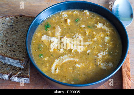 Traditional polish tripe soup flaki closeup Stock Photo