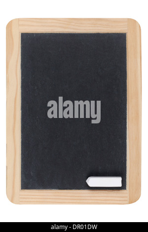 Blank blackboard with chalk isolated on white background Stock Photo