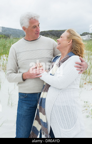 Loving senior couple at the beach Stock Photo